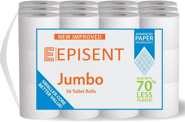Episent 36 rolls jumbo toilet paper roll bathroom tissue for home office commercial use soft absorbent septic safe bulk pack for long lasting convenience