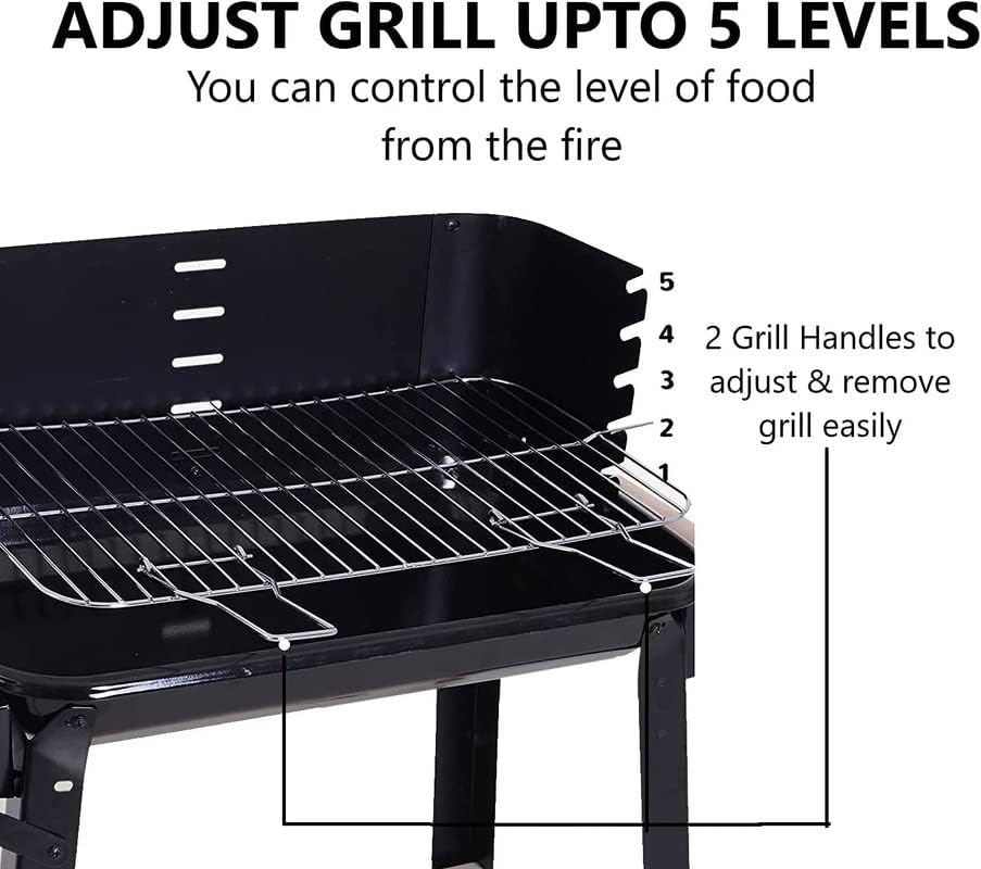 EPISENT Barbecue Grill Trolley and Heavy Duty BBQ Chimney Starter - Outdoor Barbecue Grill Trolley - Quick Start Charcoal & Coal Burner for Faster Grilling - Garden BBQ