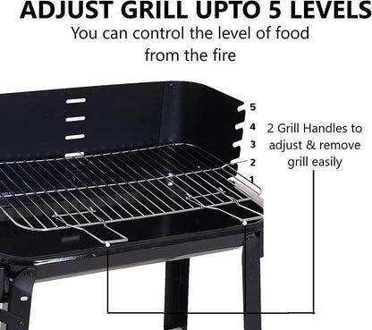 EPISENT Barbecue Grill Trolley and Heavy Duty BBQ Chimney Starter - Outdoor Barbecue Grill Trolley - Quick Start Charcoal & Coal Burner for Faster Grilling - Garden BBQ