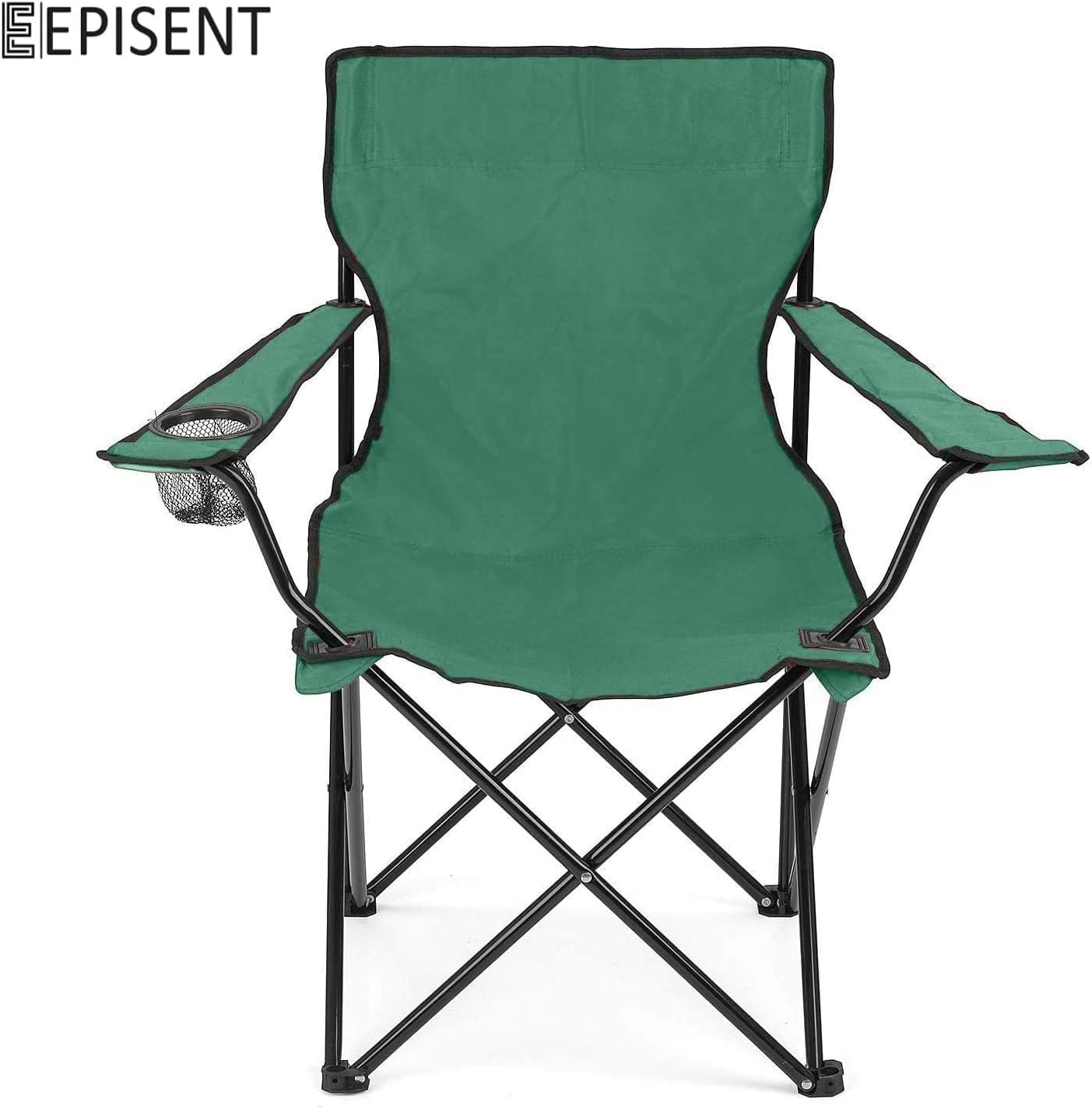 Episent set of 2 camping chairs lightweight folding portable chairs with cup holder side pocket 120kg capacity for outdoor fishing picnics travel