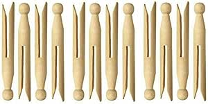 EPISENT | Wooden Dolly Pegs |11 cm | Clothes Pegs | Washing Line Pegs | Laundry Pegs | Woodcraft | For Making Doll, Craft & Decoration 