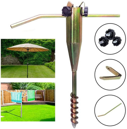 EPISENT Heavy-Duty Metal Ground Spike | 55mm Screw-In Ground Spike | Sturdy Base for Rotary Washing Line or Parasol Stand | Durable Construction for All Weather Conditions
