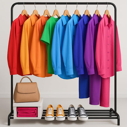 EPISENT Clothes Rail | Multifunctional 110x55x150cm Rack for Bedroom | Metal Hanging Rail with Minimalist Design | Clothing Racks for Hanging Clothes