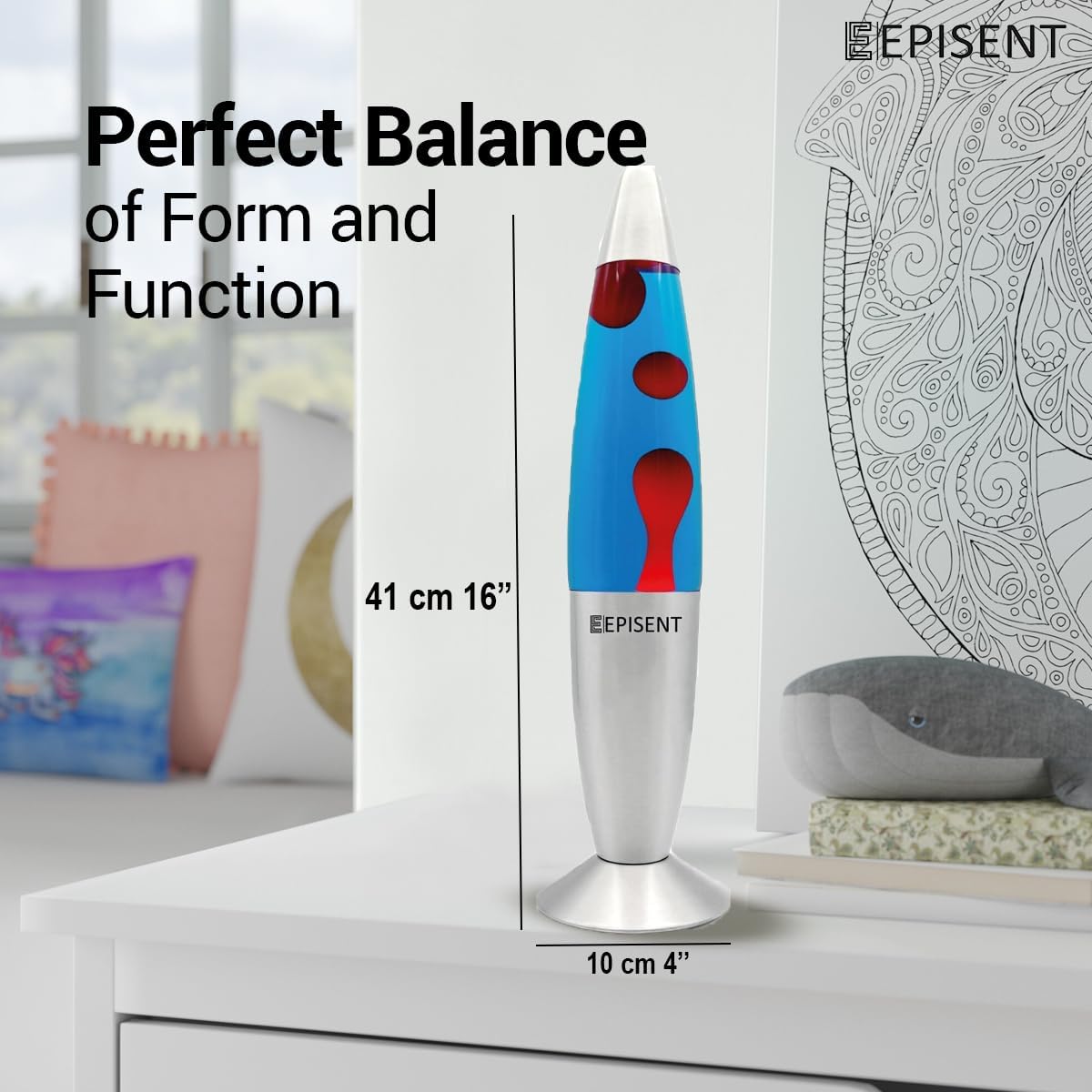 EPISENT Liquid Motion Lamp 16” | Retro Lava Lamp | Beautiful Liquid Wax Night Light | Home & Office Decor | Electrically Operated | Great Gift for Kids & Adults | Relaxing Lamp