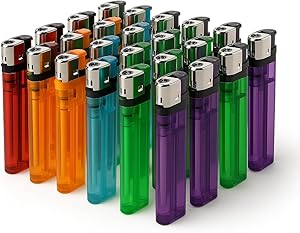 EPISENT Multicolour Electronic Reliable Child Safe Lighters With Adjustable Flame Available in 5 10 25 50 variations