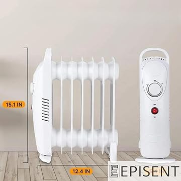 EPISENT 7 FINS Oil Filled Radiator  Portable Electric Heater with Adjustable Thermostat, Quiet Operation, Overheat Protection, Energy Efficient for Home, Office, Large Rooms