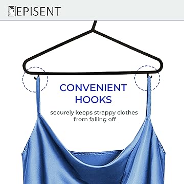 Episent Wooden Hangers | Strong Natural Wood | Non-Slip Trouser Bar & Shoulder Notches | 360째 Swivel Hook | Durable Wardrobe Space Saver | Suitable for Coat, Jacket, Suit, Jumper and More.