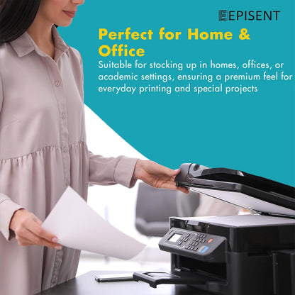 EPISENT A4 White Paper Sheets - 80gsm Bright White, Stronger, Sharper & Acid Free - Office Printer, Copier and Multifunction Laser Inkjet Compatible - 500 Sheets per Ream