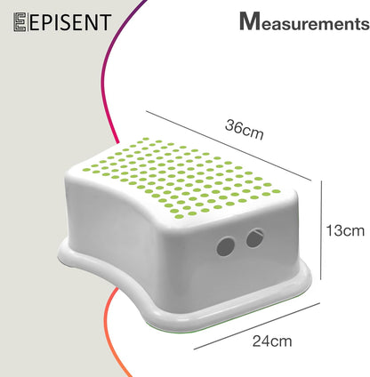 Episent sturdy step stool for bathroom kids plastic potty training small step stool with anti slip booster foot stool cover on top perfect for toddler toilet training