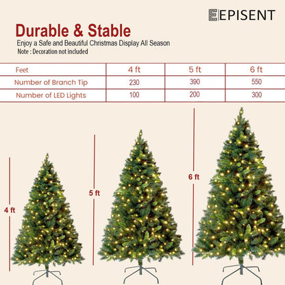EPISENT Christmas Tree - Xmas Tree Realistic Natural Branches - Natural Realistic Appearance - Artificial Christmas Tree - Quick And Easy To Set Up - Home Decoration
