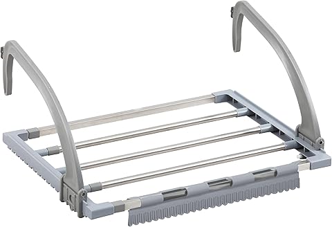 EPISENT Extendable Radiator Airer Drying Rack with Socks/Underwear Dryer - 20x38x78cm - 7 Bars - Space-Saving Drying Rack for All Radiator Types