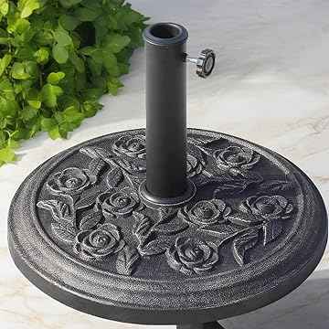 EPISENT Cast Iron Parasol Base | Heavy Duty Garden Patio Furniture Stand | Adjustable Tightening Knob | Strong, Stable & Durable Outdoor Accessory | Stand for Umbrella, Canopy, Gazebo, Awning
