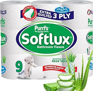 Episent Luxury Toilet Rolls Pack of 9 - Aloe Vera Scented | 3-Ply Extra Quilted | Premium Quality | Soft & Strong | Eco-Friendly | Ideal for Home & Office | Convenient Bulk Packaging