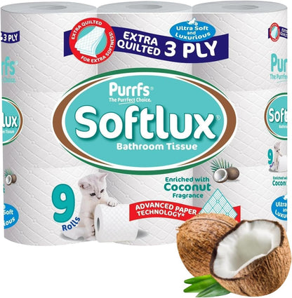 Episent Luxury Toilet Rolls Pack of 9 - Aloe Vera Scented | 3-Ply Extra Quilted | Premium Quality | Soft & Strong | Eco-Friendly | Ideal for Home & Office | Convenient Bulk Packaging