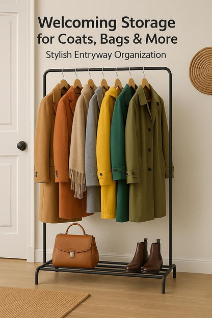 EPISENT Clothes Rail | Multifunctional 110x55x150cm Rack for Bedroom | Metal Hanging Rail with Minimalist Design | Clothing Racks for Hanging Clothes