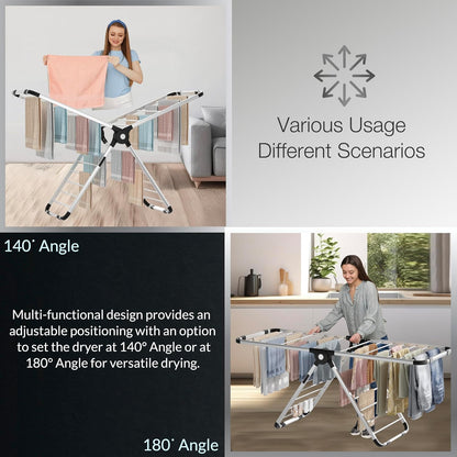 EPISENT Aero Dry Series X Electric Heated Clothes Airer | 26 Heated Rails with 9H Timer & Touch Control Panel | Fast, Energy-Efficient Drying Solution for Laundry