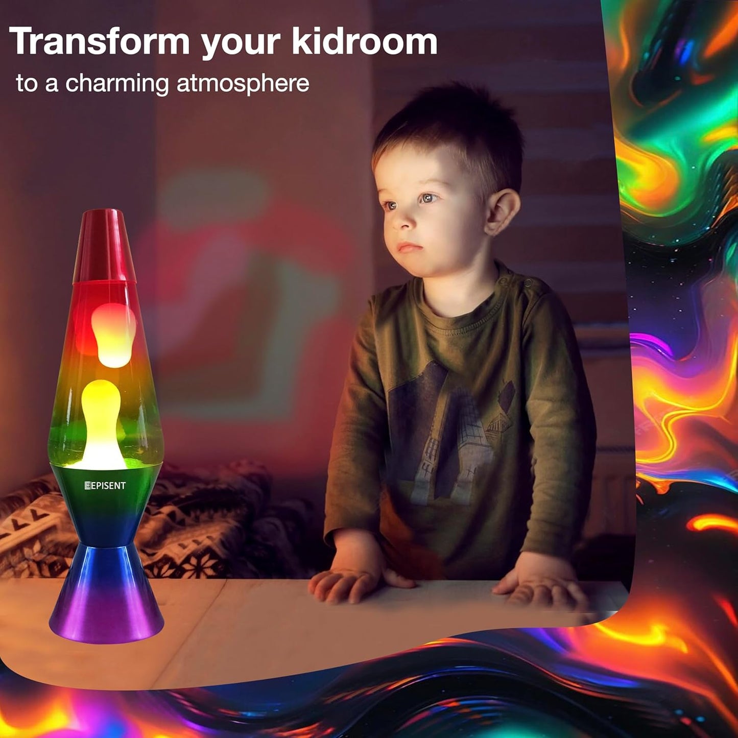 EPISENT Liquid Motion Lamp 16” | Retro Lava Lamp | Beautiful Liquid Wax Night Light | Home & Office Decor | Electrically Operated | Great Gift for Kids & Adults | Relaxing Lamp