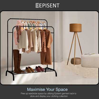 EPISENT Clothes Rail | Multifunctional 110x55x150cm Rack for Bedroom | Metal Hanging Rail with Minimalist Design | Clothing Racks for Hanging Clothes