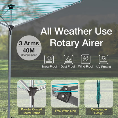 EPISENT Rotary Airer and Parasol Stand