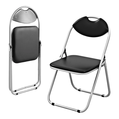 EPISENT Folding Chair Paris Faux Leather Chair Home Office Dining - Bedroom Seating - Foldable For Easy Storage - Dressing Table - Comfortable Foldable Chairs For Desk