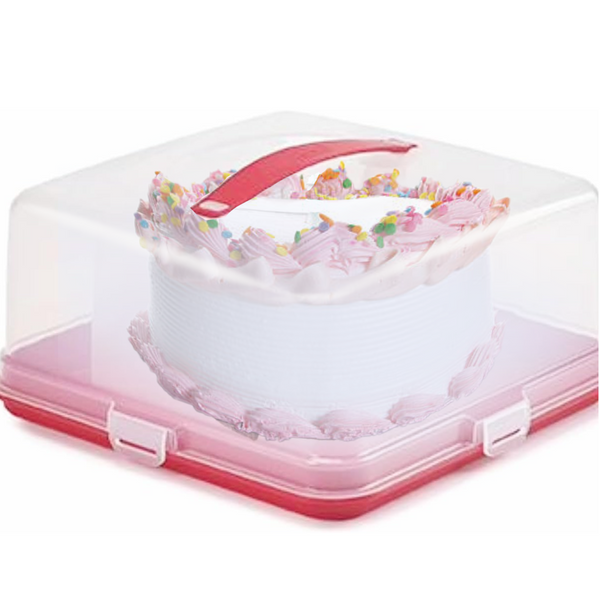 EPISENT Large Cake Box - With Lockable Lid & Carry Handles - Cake Storage Container - Portable Plastic Cake Carrier - Suitable for 11 inch Cake - For Cakes, Cookies, - Hover