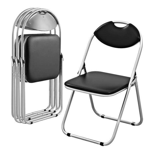 EPISENT Folding Chair Paris Faux Leather Chair Home Office Dining - Bedroom Seating - Foldable For Easy Storage - Dressing Table - Comfortable Foldable Chairs For Desk