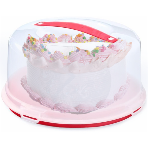 EPISENT Large Cake Box - With Lockable Lid & Carry Handles - Cake Storage Container - Portable Plastic Cake Carrier - Suitable for 11 inch Cake - For Cakes, Cookies,