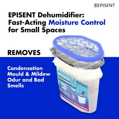EPISENT | 1000ml XL Interior Dehumidifier - Moisture Absorber Pack of 5 | Effective for Large Rooms and Spaces | Helps Prevent Damp, Mold, Mildew, and Condensation