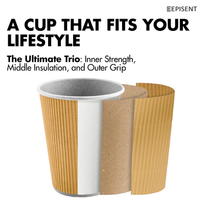 EPISENT Disposable Cups - 12oz & 8oz Bulk Pack, 100 Count, Eco-Friendly, Premium Plastic, Perfect for Party, Office, Home Use, Leakproof & Durable