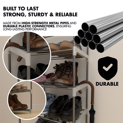 EPISENT 3 Tier Shoe Storage Rack – Space Saving Shoe Standing Tower – Durable And Stable – Waterproof