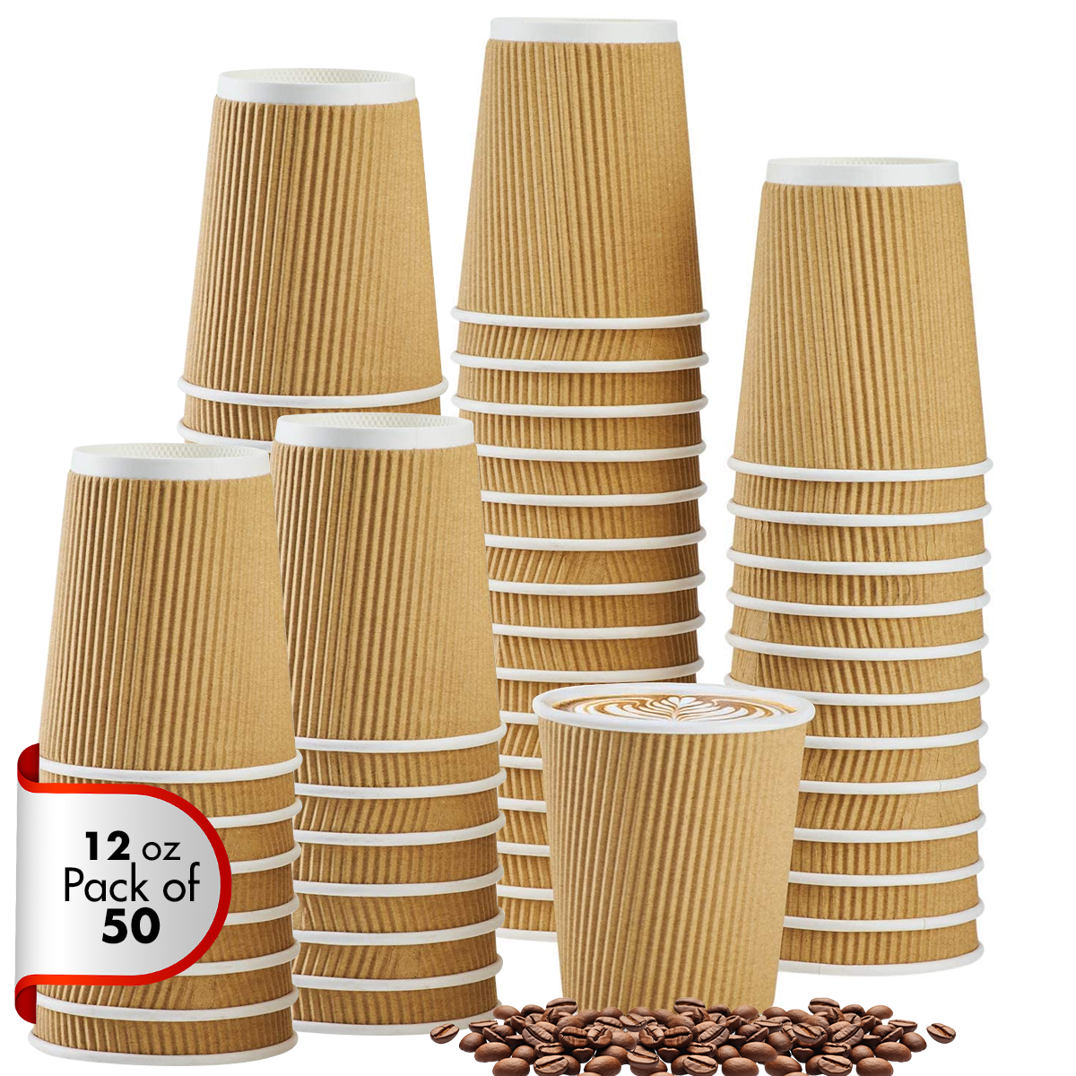 EPISENT Disposable Cups - 12oz & 8oz Bulk Pack, 100 Count, Eco-Friendly, Premium Plastic, Perfect for Party, Office, Home Use, Leakproof & Durable