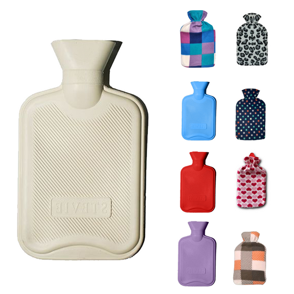 EPISENT Hot Water Bottle 2L Leak-Proof - for Pain Relief, Cramps, & Cozy Nights - Comfort Hot Water Bag for Back, Neck, Periods, Hand, Waist, Feet, Shoulders, Pregnancy, & Bed Warmers - White
