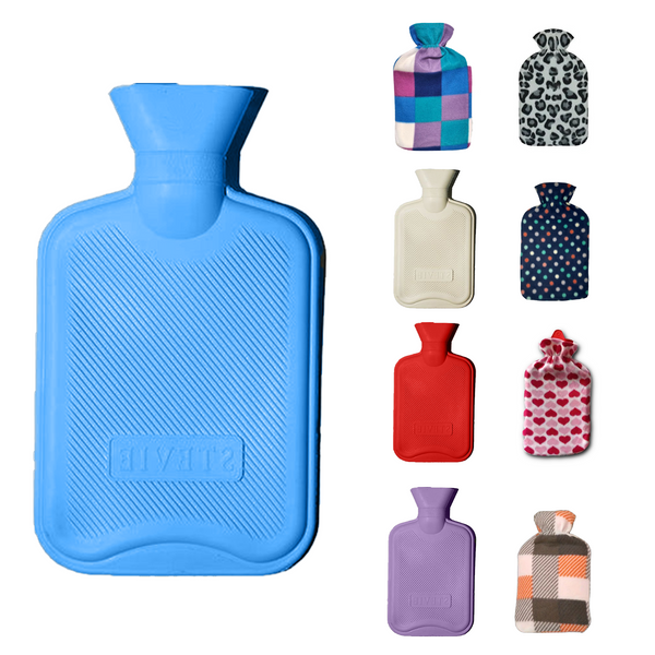 EPISENT Hot Water Bottle 2L Leak-Proof - for Pain Relief, Cramps, & Cozy Nights - Comfort Hot Water Bag for Back, Neck, Periods, Hand, Waist, Feet, Shoulders, Pregnancy, & Bed Warmers - Sky Blue