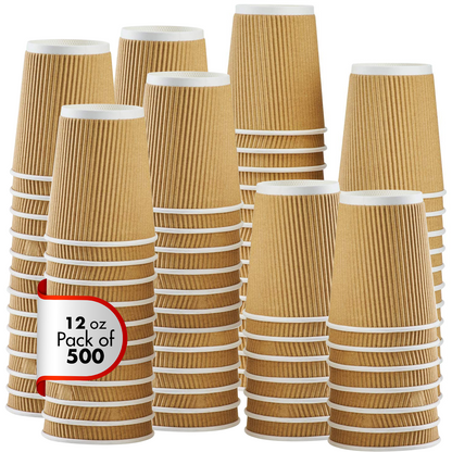 EPISENT Disposable Cups - 12oz & 8oz Bulk Pack, 100 Count, Eco-Friendly, Premium Plastic, Perfect for Party, Office, Home Use, Leakproof & Durable