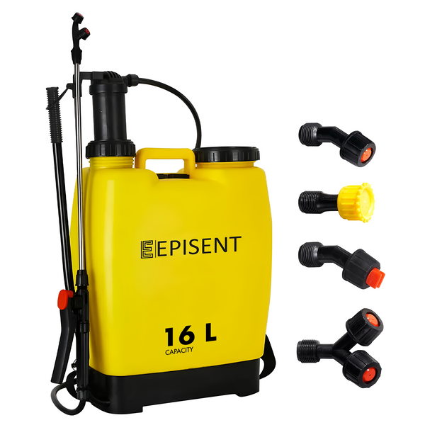 EPISENT Pressure Pump Sprayer  Garden Pressure Sprayer with Adjustable Mist & Jet Nozzle, Carry Strap, 60cm Long Lance, Leakproof Tank – Pump Action Sprayer for Weed Killer, Roof & Patio Cleaning - Hover