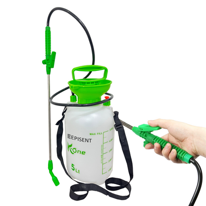 EPISENT Pressure Pump Sprayer  Garden Pressure Sprayer with Adjustable Mist & Jet Nozzle, Carry Strap, 60cm Long Lance, Leakproof Tank – Pump Action Sprayer for Weed Killer, Roof & Patio Cleaning