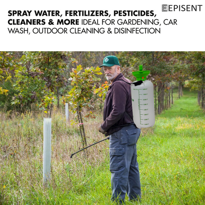 EPISENT Pressure Pump Sprayer  Garden Pressure Sprayer with Adjustable Mist & Jet Nozzle, Carry Strap, 60cm Long Lance, Leakproof Tank – Pump Action Sprayer for Weed Killer, Roof & Patio Cleaning